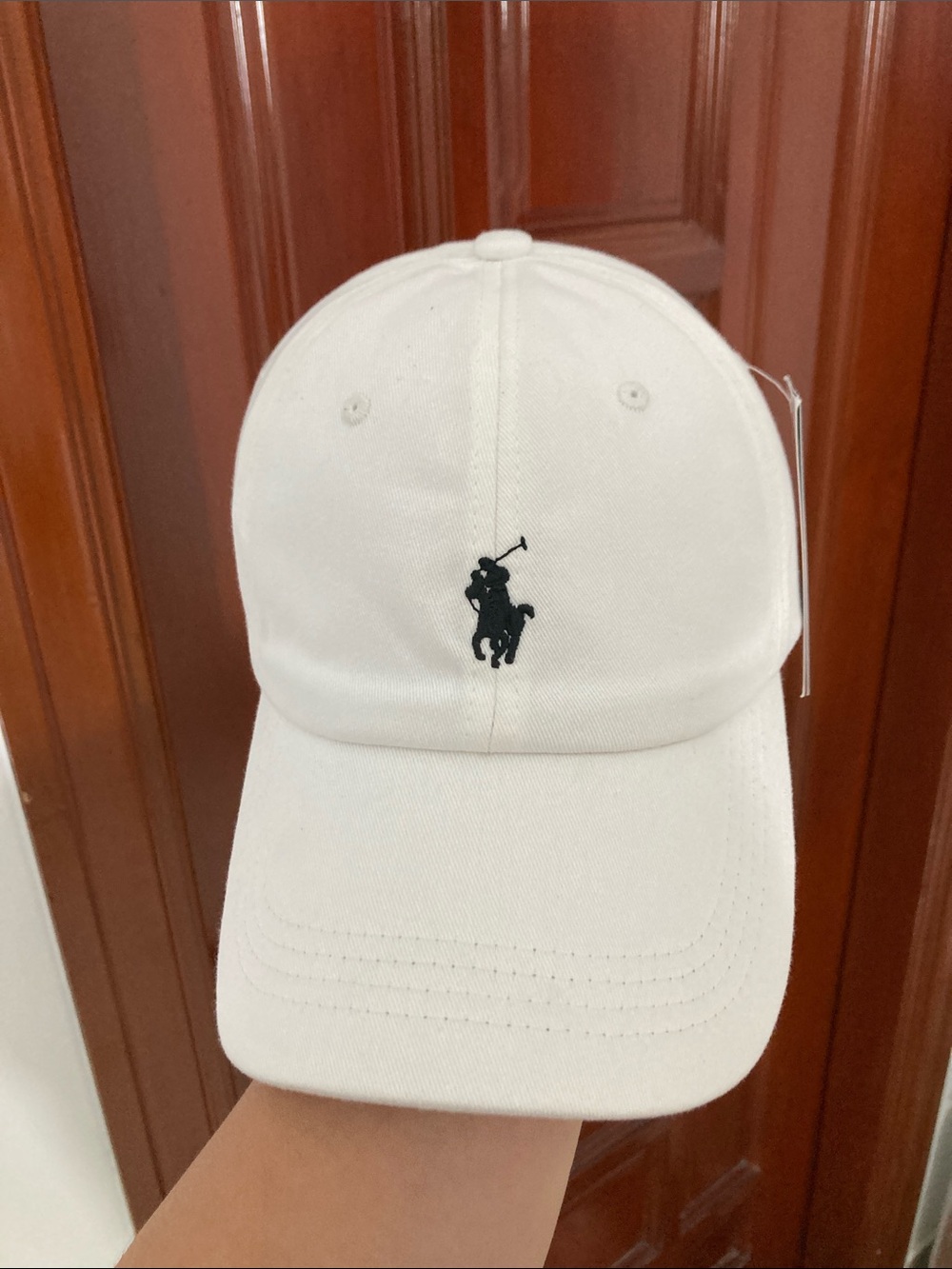Polo by Ralph Lauren White Baseball Cap with Black Pony Logo